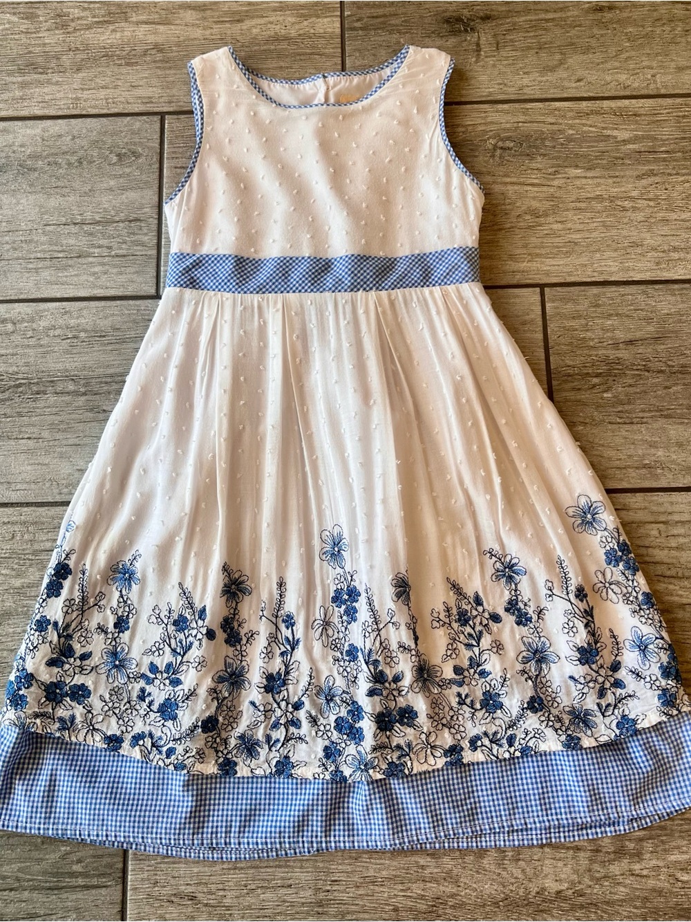 LAURA ASHLEY LONDON Girls Blue and White Floral Dress in Size 6X Party Dress